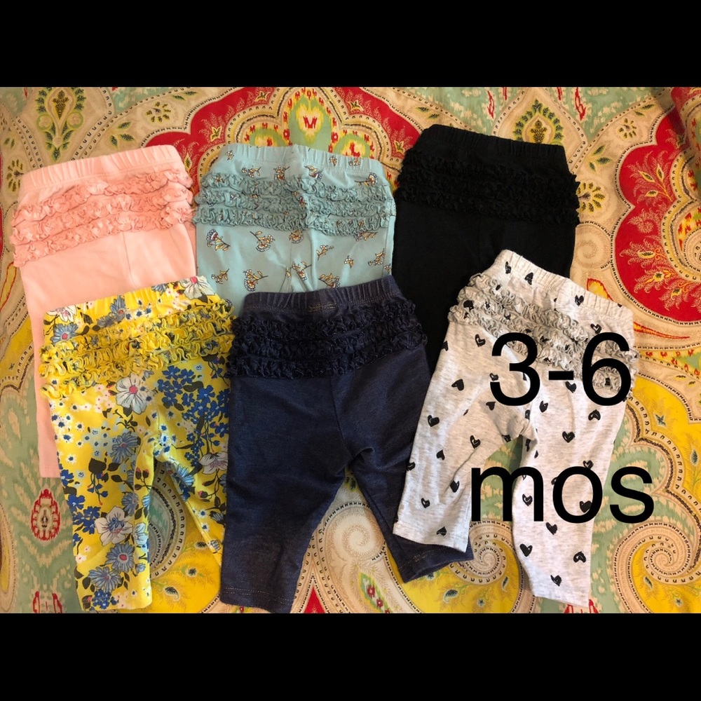 Old Navy ruffle bottom pants, 3/6 mos, GIRLS